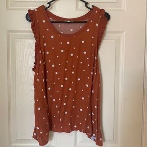 Ella Moss polka-dot tank with ruffle sleeve